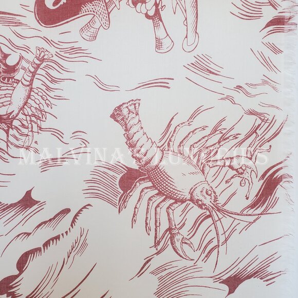 GUCCI SCARF 463508 DISNEY SEA STORM PRINT RED WHITE MODAL SILK SQUARE 55" - Picture 6 of 16